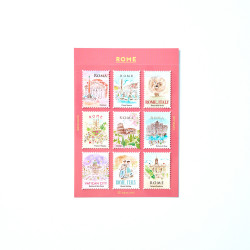Postage Stamp Stickers Rome 1 / L'après-midi